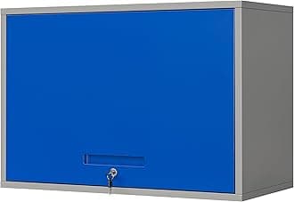 Yizosh Metal Storage Cabinet with Doors & Shelves - Wall Mounted, Floating - Blue Gray, 21.6" H - For Garage, Basement, Kitchen, Warehouse