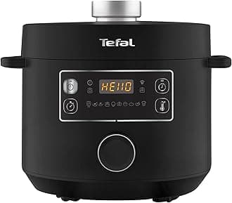 Tefal Turbo Cuisine Electric Pressure Cooker – 10-in-1 Multi-Cooker, 4.8L Capacity, 1000W Power, 10 Automatic Programs (Stew, Steam, Bake, Slow Cook, Rice Cooker & More), Black, CY754840