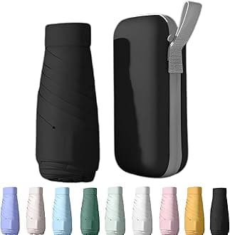 UPF50+ Mini Travel Sun Umbrella for Purse With Case,Small Compact UV Umbrella Protection Sun,Lightweight Portable Parasol Windproof for Women Men Kids
