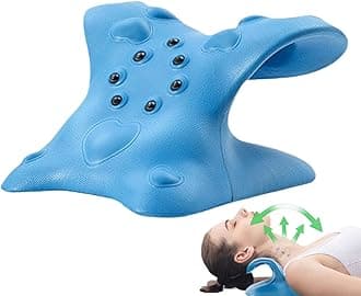 Cervical Traction Device Neck Stretcher - Neck Cervical Traction Device | Neck Stretcher Pillow with Upper Back Massage Point | Ergonomic Neck Shoulder Wedge Device Neck Massage Pillow for Men Women