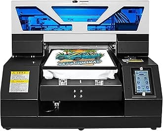 A3 L1800 UV DTG Printer T-Shirt Machine with Vacuum Platform & Bottle Holder, 2880 * 1440dpi UV Flatbed Printer for Glass Cups Phone Case Fabrics Acrylic Metal Leather Golf Balls Bottles (A3)