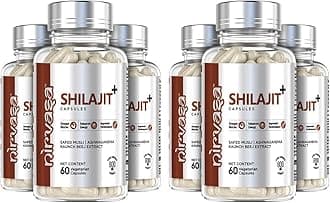 Nirvasa Shilajit Capsules (800 mg) with Safed Musli, Ashwagandha & Kaunch Beej | Purest Shilajit for General Wellness- 60 Capsules (Pack of 6)