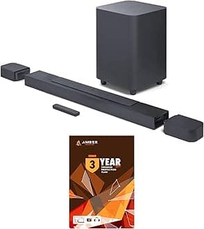 JBL BAR-700 5.1ch Soundbar and Subwoofer with Surround Speakers and 3 Year Amber Protection Plan (2022)