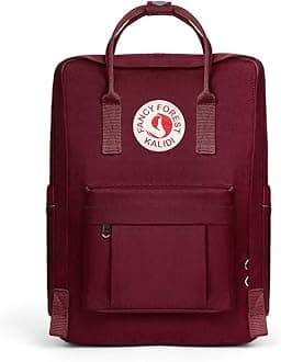 KALIDI Casual Laptop Backpack 15 Inches Classic Camping Rucksack Travel Outdoor Square Daypack College Hiking Gym Bag, Burgundy