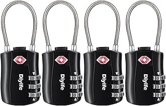 Diyife TSA Luggage Locks, [Newest Version][4 Packs] 3-Digit Security Padlock, Combination Padlocks, Code Lock for Travel Suitcases Luggage Bag Case etc.(Black)