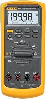Fluke 87V Industrial Digital Multimeter, for Advanced Troubleshooting, Measures 1000 V AC/DC, Peak Min/Max, Low Pass Filter, Includes TL75 Test Leads, AC175 Alligator Clips, 80BK Temp Probe