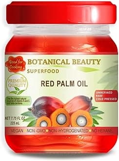RED PALM OIL. 100% Pure / UNREFINED / EXTRA VIRGIN / Cold Pressed. SUPER FOOD. 7.75 Fl.oz – 225 ml.