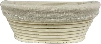 Agile-Shop Oval Long Banneton Brotform Bread Dough Proofing Rising Rattan Handmade Basket & Liner (8.2)