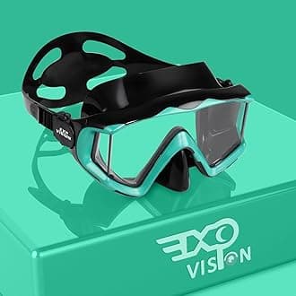 Adult Pano 3 Scuba Diving Mask, Tempered Glass Snorkel Mask Anti-Fog Swim Mask No Leakage Swim Goggles with Nose Cover Snorkeling Gear for Snorkeling, Freediving, Swimming