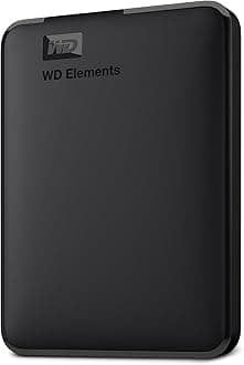 Western Digital WD 1TB Elements Portable External Hard Drive USB 3.0 - Black, WDBUZG0010BBK-WESN