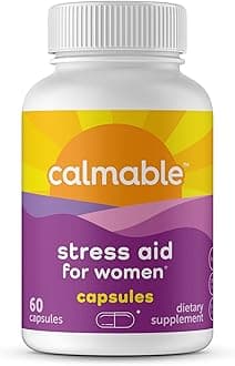 Stress Relief Aid for Women - Vegan - GABA, 5-HTP, Ashwagandha - Vitamin Dietary Supplement - 60 Capsules