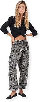 Black Elephant Harem Pants