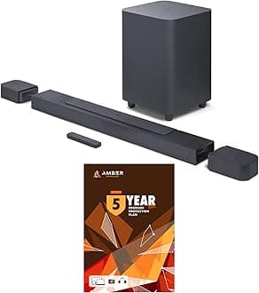 JBL BAR-700 5.1ch Soundbar and Subwoofer with Surround Speakers and 5 Year Amber Protection Plan (2022)