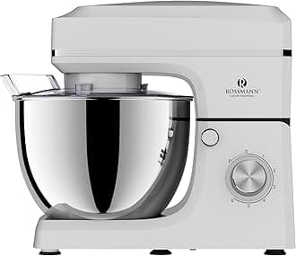 Rossmann Stand Mixer, Professional 2000 Watts 100% Pure Copper Motor, 8 Lit removeable SS Bowl, 4 Safety Features, Metal Gears & Planetary Rotation, Teflon Coated Accessories (Tableware, 8 Liter)