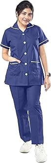 UNIFORM CRAFT Female Nurse Uniform | Hospital Staff, clinics, Home Health, Nurse Uniforms for Women made of Polyester-Cotton (2XL, Royal Blue)