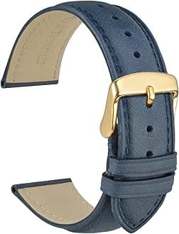 Vintage leather watch straps with gold clasp, replacement strap for men and women, watch strap 14 mm, 16 mm, 18 mm, 19 mm, 20 mm, 21 mm, 22 mm