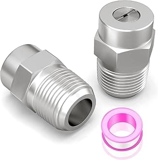 25 Degree Surface Cleaner Tips, 1/4 Inch NPT Male, 2.5 Orifice, 4000 PSI Threaded Spray Nozzles, Replacement for Water Gun, Water Broom and Surface Cleaner (2-Pack)