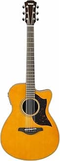 Yamaha 6 String Series AC1M Small Body Acoustic-Electric Guitar-Mahogany, Vintage Natural, Concert Cutaway VN