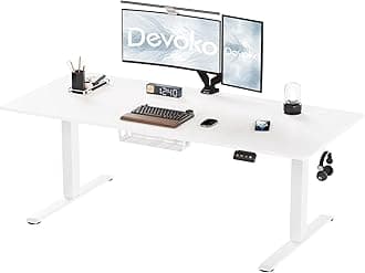 Devoko Electric Standing Desk 200x80cm Sit Stand Table Height Adjustable Desk with Backpack Hook and Memory Smart Pannel,White