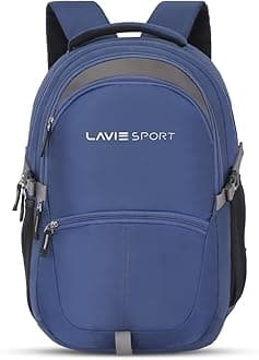 Lavie Sport Laptop backpack 29 litres Casual Bag with Padded Laptop Sleeve for Men & Women | Rain Cover Backpack for Boys & Girls