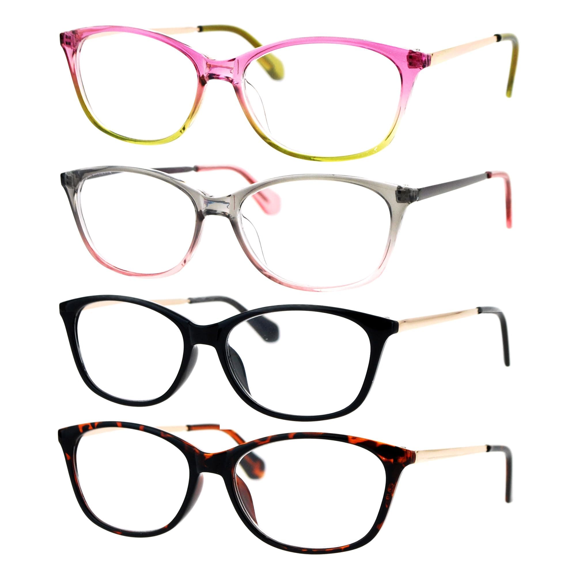 Womens Classic Mod Minimal Oval Rectangular Reading Glasses