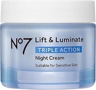 Lift & Luminate Triple Action Night Cream - Anti-Wrinkle, Collagen Peptide Moisturizer with Skin Firming Hyaluronic Acid & Hibiscus - Helps Even Skin Tone for a Radiant Complexion (1.7 Fl Oz)