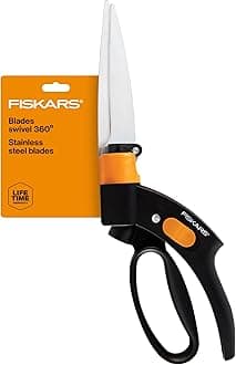 Fiskars 92146964J Garden, Shear Ease 360 Degree Swivel Grass Trimmer, Black