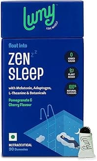 Lumy Zen Melatonin gummies: Melatonin 5mg & Adaptogens for Deep Sleep, Morning Energy |Non-Addictive | Sleep-Gut Harmony | 30 Gummies | L-Theanine, Jatamansi for Stress Relief, Muscle Relaxation