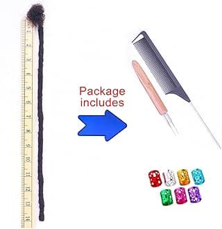 100% Real Human Hair Dreadlock Extensions, ADIASAI 0.8cm Thickness 14 Inch 60 Strands Can Be Dyed and Bleached Full Hand-made Loc Extensions for Men Women Kids 100% Unprocessed Natural Black