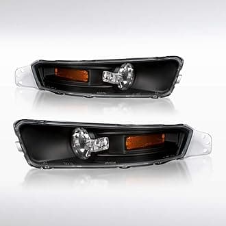 Autozensation Compatible with 2005-2009 Ford Mustang Gt V6 L+R Pair Assembly, Black Housing Clear Lens Bumper Lights