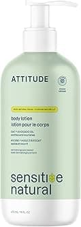 ATTITUDE Body Lotion for Sensitive Skin with Oat, EWG Verified, Dermatologically Tested, Vegan, Avocado Oil, 16 Fl Oz