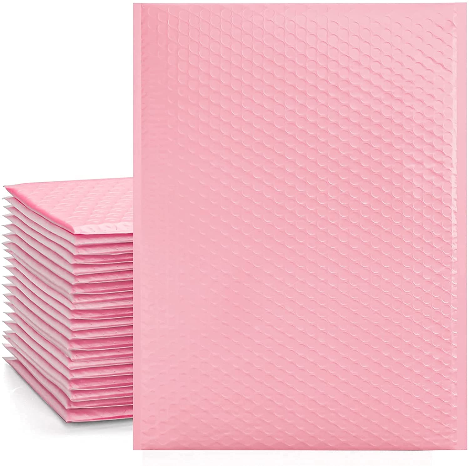 Switory 25Pcs Poly Bubble Mailers Padded Envelopes Bulk Bubble Lined Wrap Polymailer Bags for Shipping/Packaging/Mailing Self Seal, Pale Pink (Inside Size: 26.7x38cm)