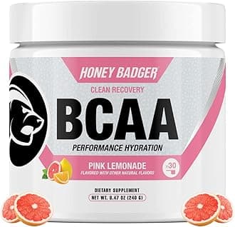 BCAA + EAA Amino Acids Powder, BCAAs + L-Glutamine, Keto, Vegan, Sugar Free for Men & Women, Hydration & Post Workout Muscle Recovery Drink Mix, Pink Lemonade, 30 Servings