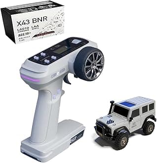 X43 1:43 Scale Mini RC Crawler RTR RC Rock Truck 4x4 2.4GHZ Hobby Grade Remote Control Car Model Vehicle RC Buggy and Adults (Grey)