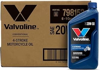 Valvoline 4-Stroke Motorcycle SAE 20W-50 Motor Oil 1 QT, Case of 6