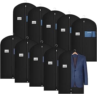 Univivi 10 Pack Suit Bags Garment Bag for Men Storage, 40-Inch Suit Bags for Closet Storage with Clear Window and ID Card Holder for Suit Jacket, Skirt, Shirt and Coat
