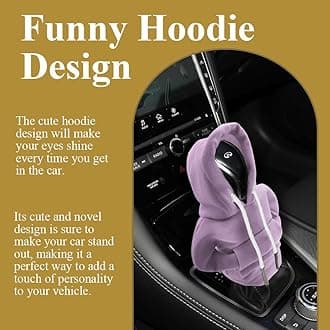 Kutyun Gear Shift Cover, Car Shift Cover, Shift Knob Hoodie, Winter Warm Mini Hoodie for Car Shifter, Funny Car Accessories Shift Knob Cover Universal for Cars, Truck, SUV (Purple, 1PCS)