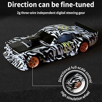 1/43 Scale Mini Drift Cars, Electric Full Proportional 2.4G Remote Control Racing Drift Car Model with Lights Kit, 15KM/H High Speed Vehicle Gift for Adults
