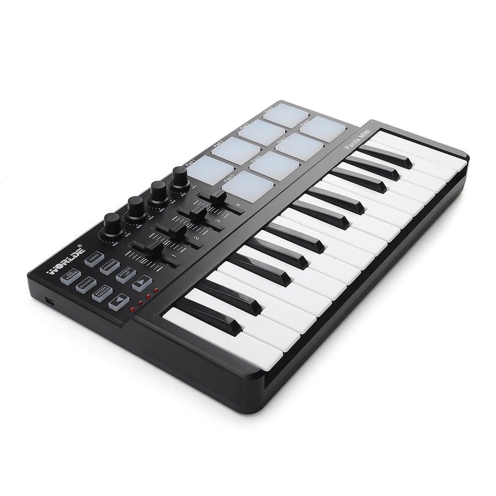 Panda MINI Portable 25 Keys USB MIDI Keyboard MIDI Controller with Drum Pad