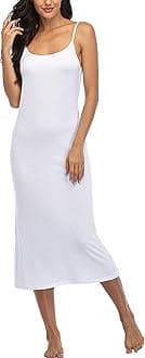 Women's Full Slip for Under Dresses Sexy Long Sleeveless Nightgown Cami Dress