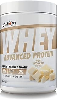 Whey Protein Powder | High Protein Shake for Muscle Growth & Recovery | Low Sugar Gym Supplement | Sports Nutrition Drink + Amino Acids (900g, White Chocolate)