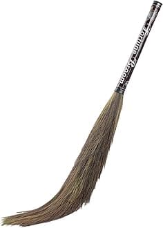 Zureni BR-01 Rooster Broom Phool Jhadu Natural Mizoram Heavy Duty 17.3 inchs Long Grass with Laminated Plastic Handle, Dust Removal, and Floor Cleaning