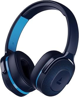 Rockerz 425, ENx Tech, ASAP Charge, 25H Battery, Dual Pair, Stream Ad Free Music via App Support, Bluetooth Headphones, Wireless Over Ear Headphone with Mic (Oceana Blue)