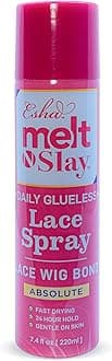 Esha Melt N Slay Glueless Lace Spray, Melting and Holding for Wigs, Lace Bond Adhesive Spray for Closure Wigs, Extensions, Strong, Natural Forming Hold, Protect Edges (220ML)