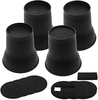 4 Pack Bed Risers 6 inch Heavy Duty Black Furniture Risers, Bed Lifts Risers for Bed, Table, Couch, Desk, Bed Frame Risers Supports Up to 3,500 Lbs