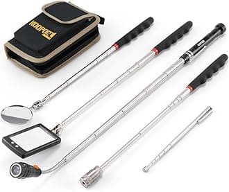 Telescoping Magnetic Pickup Tool Set-Extendable Magnet Flashlight with Inspection Mirror-Cool Gadgets Gifts Idea & Birthday Gifts for Father, Men, Him, Boyfriend, Husband, Handyman, Mechanic
