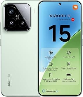 XIAOMI 15 Smartphone, 12+512GB, Green, 50MP Leica main camera, 5240mAh battery, 90W HyperCharge, HyperAI (charger not included)