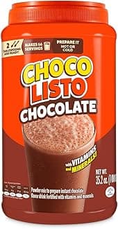 Chocolisto Instant Chocolate Drink, Nutritious Beverage with Vitamins and Minerals, 35.2 oz, Pack of 1.