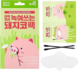 Mefactory Melting Piggy Nose Strips | Gentle Blackhead Removal & Pore Care | 3-Step Non-Irritating Nose Pack with Cleaning Swab & Scraper | Korean Skincare for Sebum Control & Skin Soothing (4 Count)