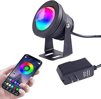 10W 12V 16 Million Colors LED Pond Light- 900LM IP68 Waterproof Outdoor Landscape Light with APP Control and 98.4-Inch Adapter for Landscape Fish Tank Pond Swimming Fountain Garden